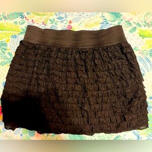 Rue 21 Black Ruffle Stretch Mini Skirt XL